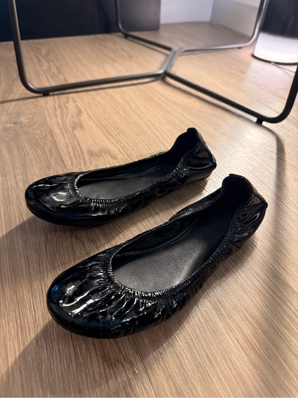 Tory Burch Eddie Scrunch Patent Ballet Flat